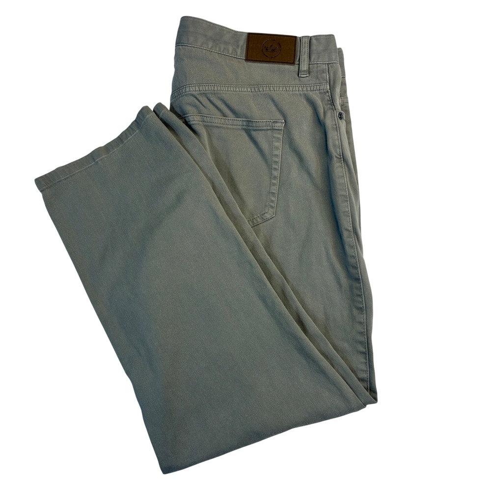 Peter Millar Pants Mens 38 Grey 5-Pocket Straight Leg Cotton Blend Casual Luxury